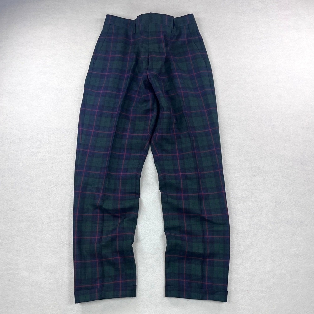 J.Crew Ludlow Slim Fit Dress Pants Mens 33 (33x29) Green Navy Watch Plaid Wool